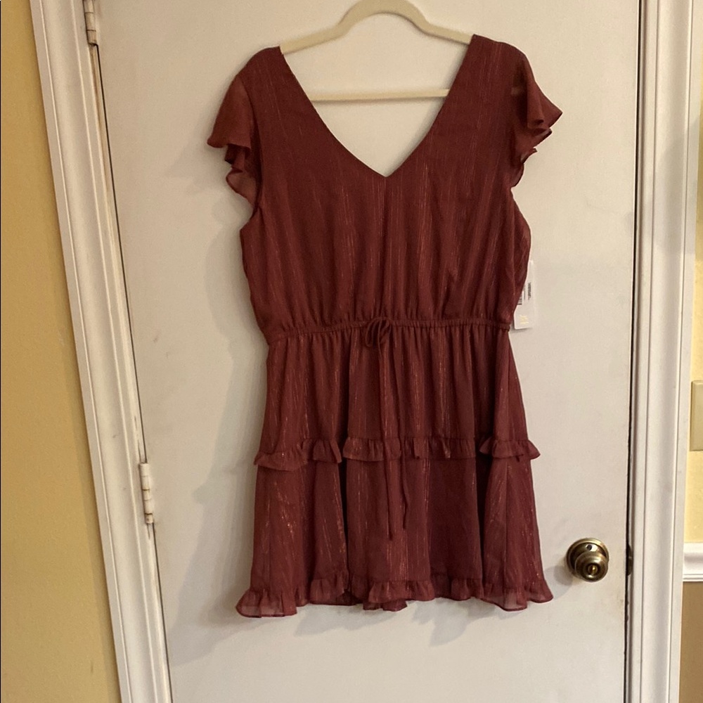BCX Pink Flutter Sleeve Mini Dress Whimsical